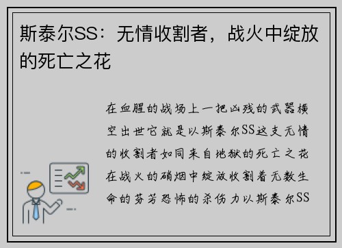 斯泰尔SS：无情收割者，战火中绽放的死亡之花